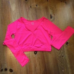 Mock wrap crop dance top